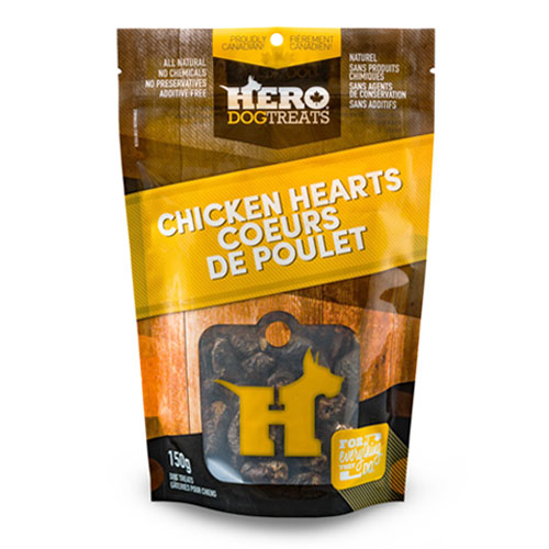 Chicken Hearts 150G Hero Dog Treats